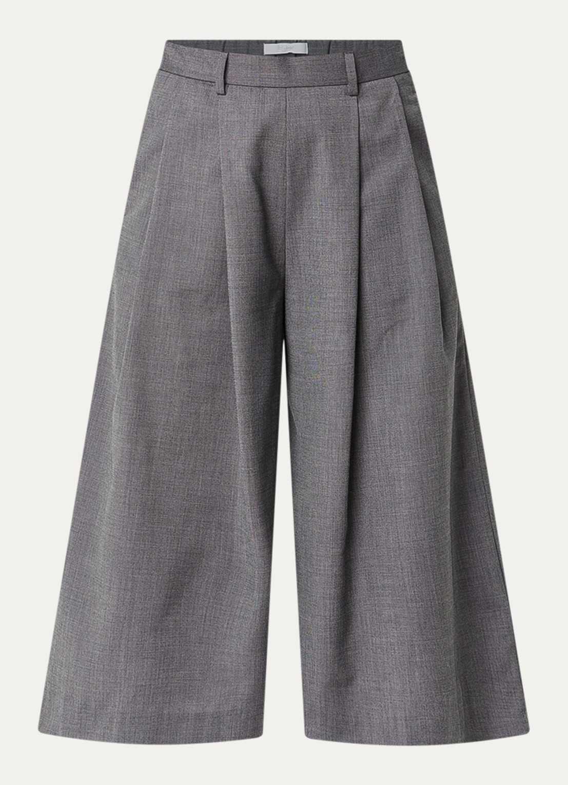 by-bar Mowi high waist wide fit broek met steekzakken - voorkant donkergrijs