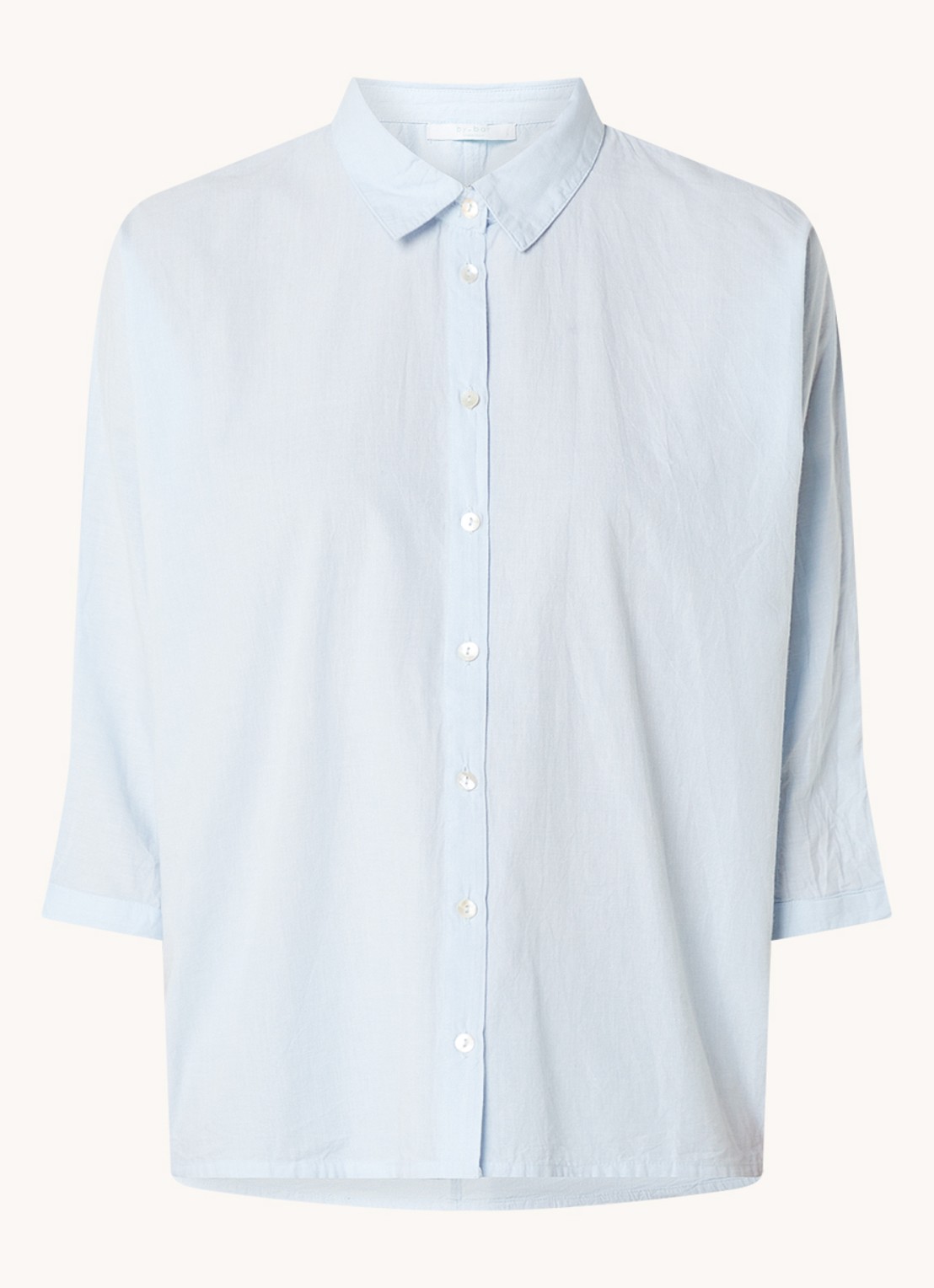 by-bar Norel blouse van chambray - voorkant lichtblauw