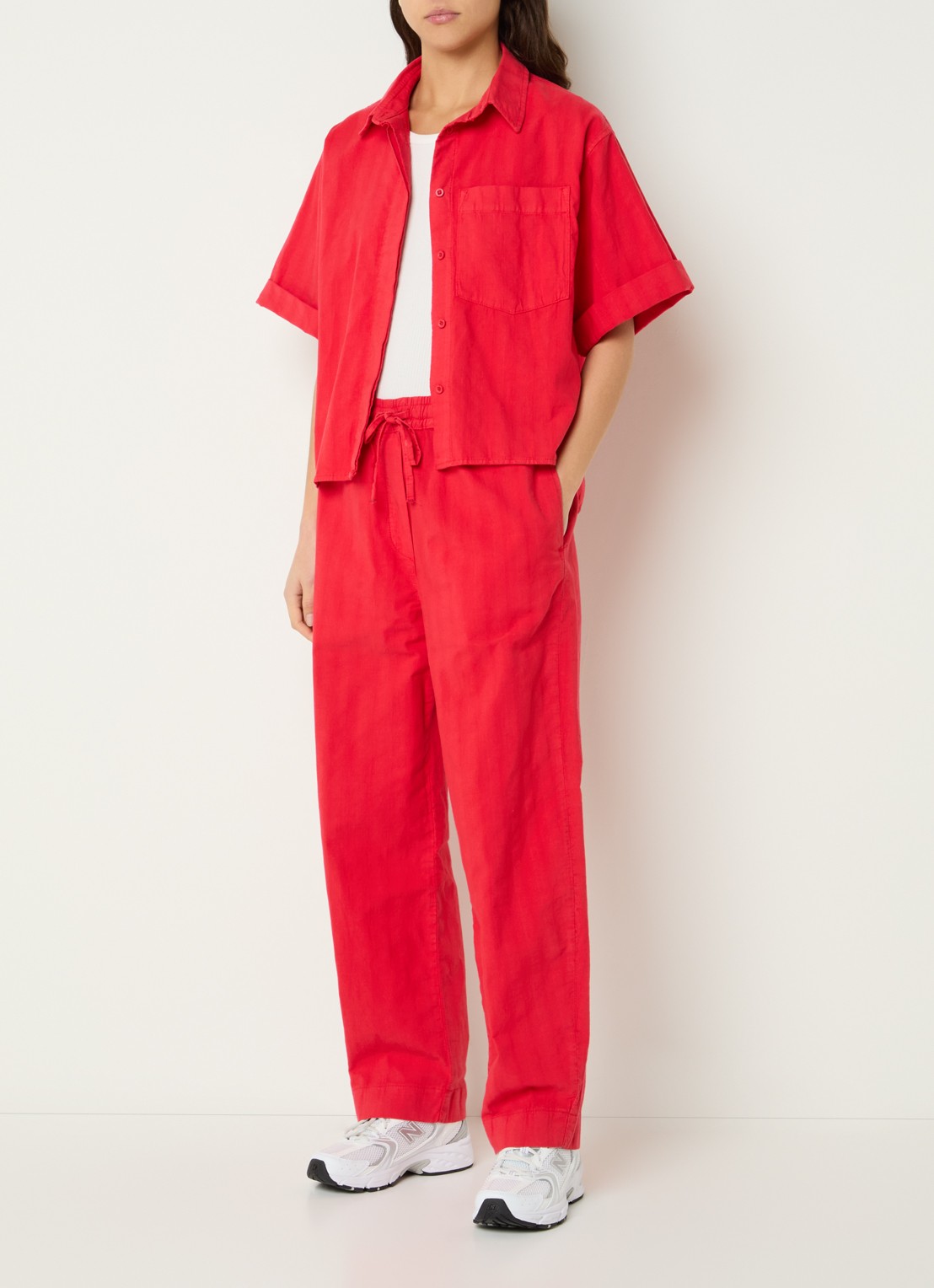by-bar Novi blouse met borstzak - voorkant 3 rood
