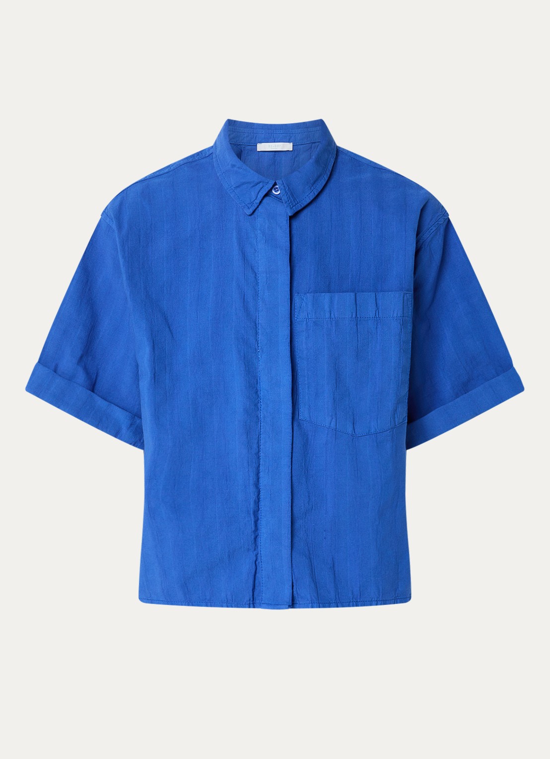 by-bar Novi blouse met borstzak - voorkant 2 kobaltblauw