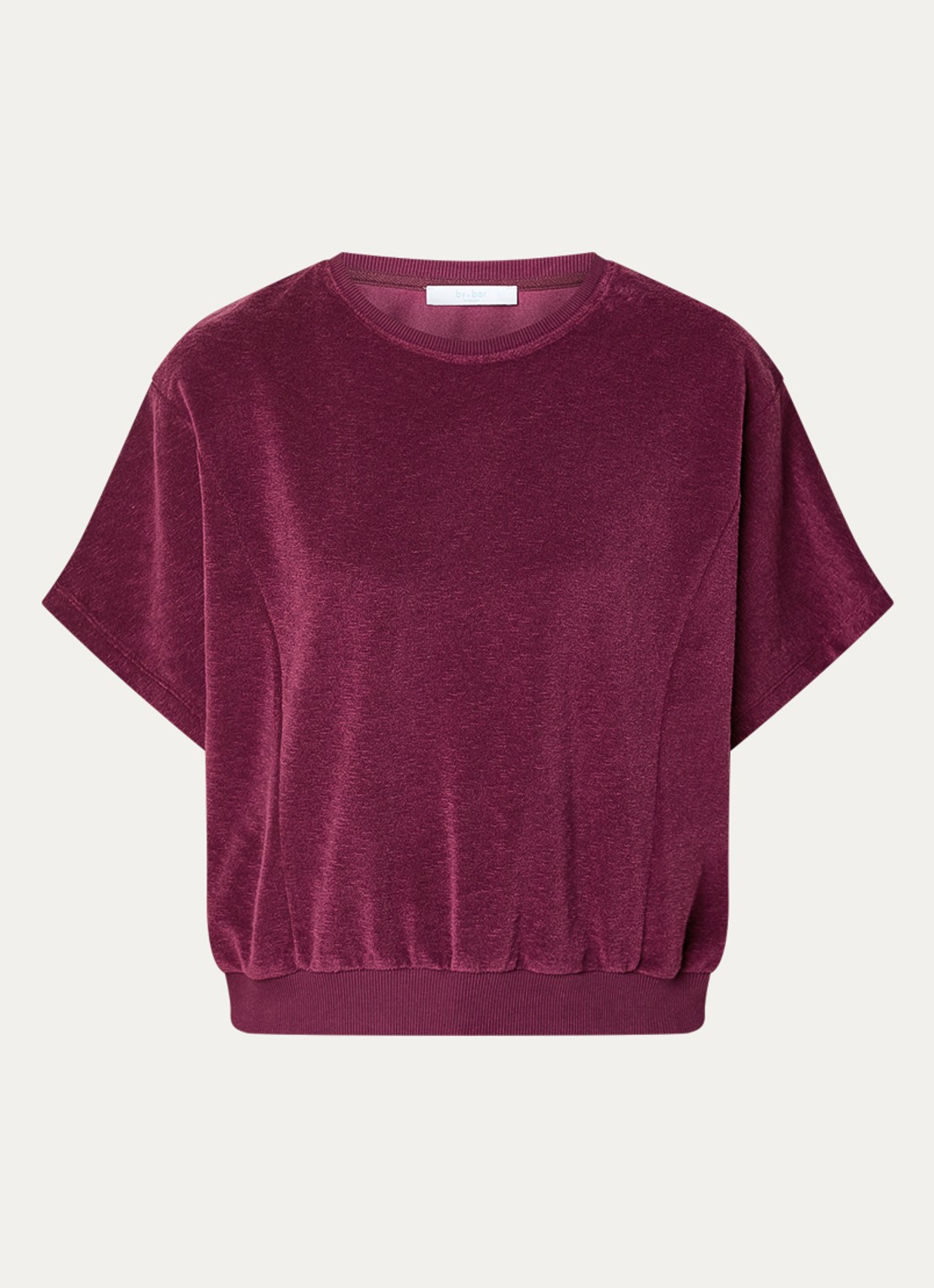 by-bar Nuki Slob top van badstof - voorkant 3 aubergine