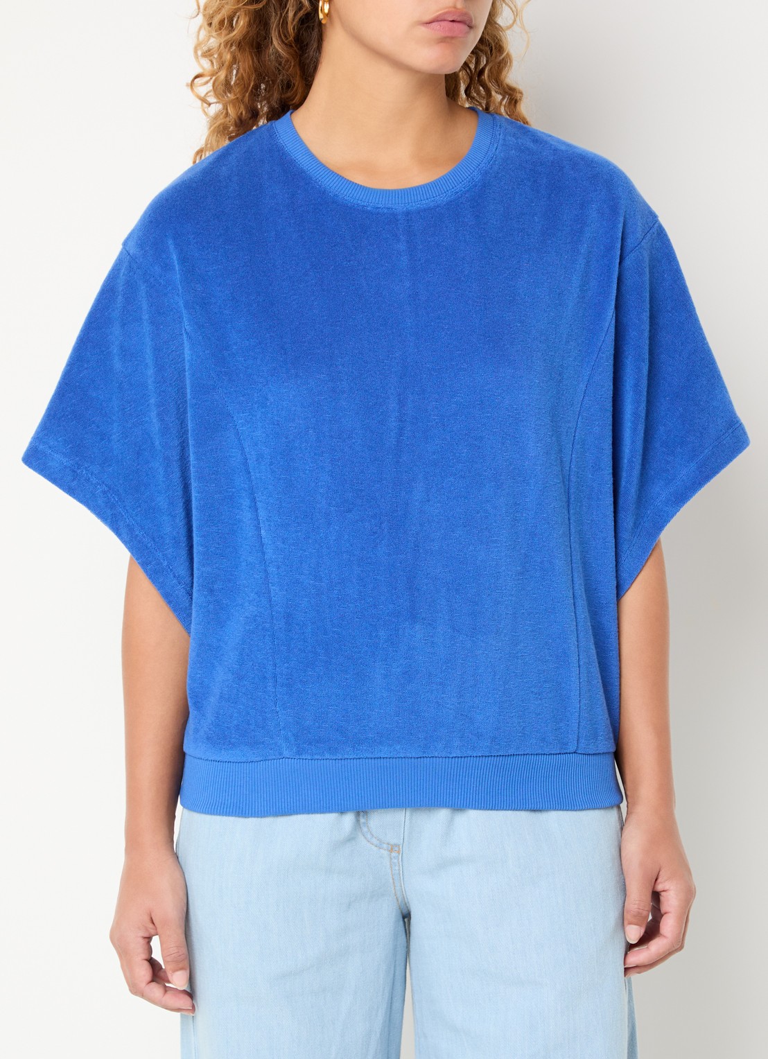 by-bar Nuki top van badstof - detail 4 donkerblauw