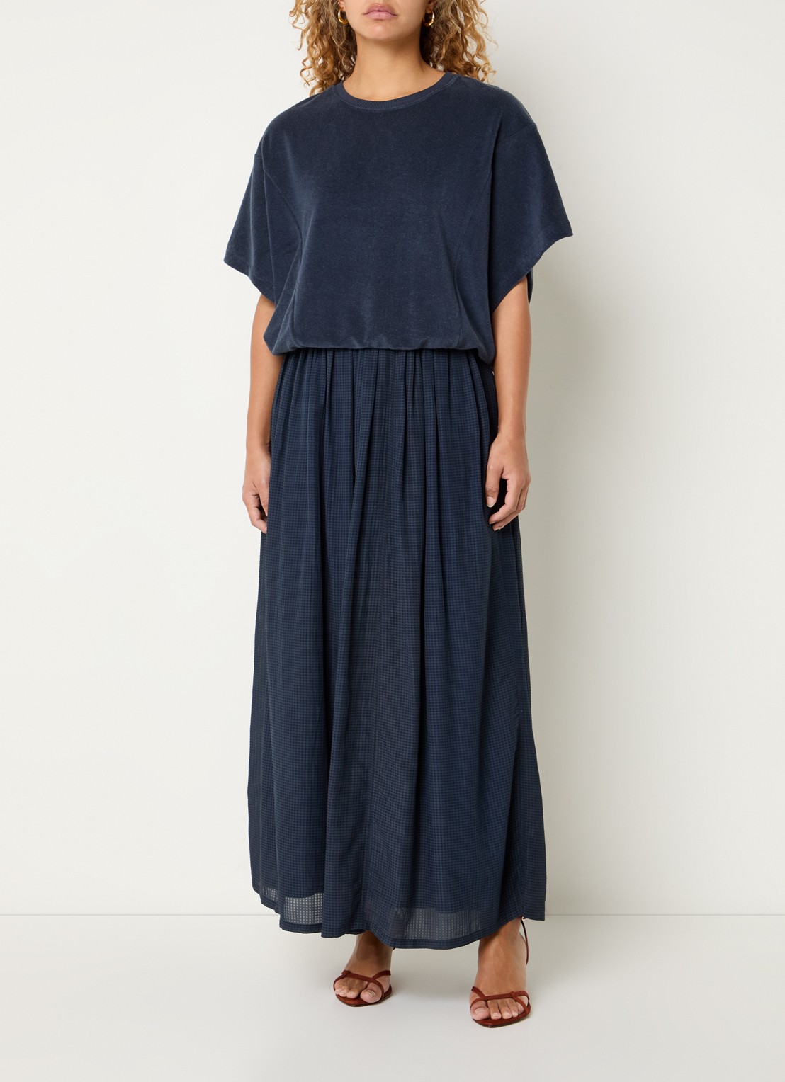 by-bar Nuki top van badstof - voorkant 2 donkerblauw