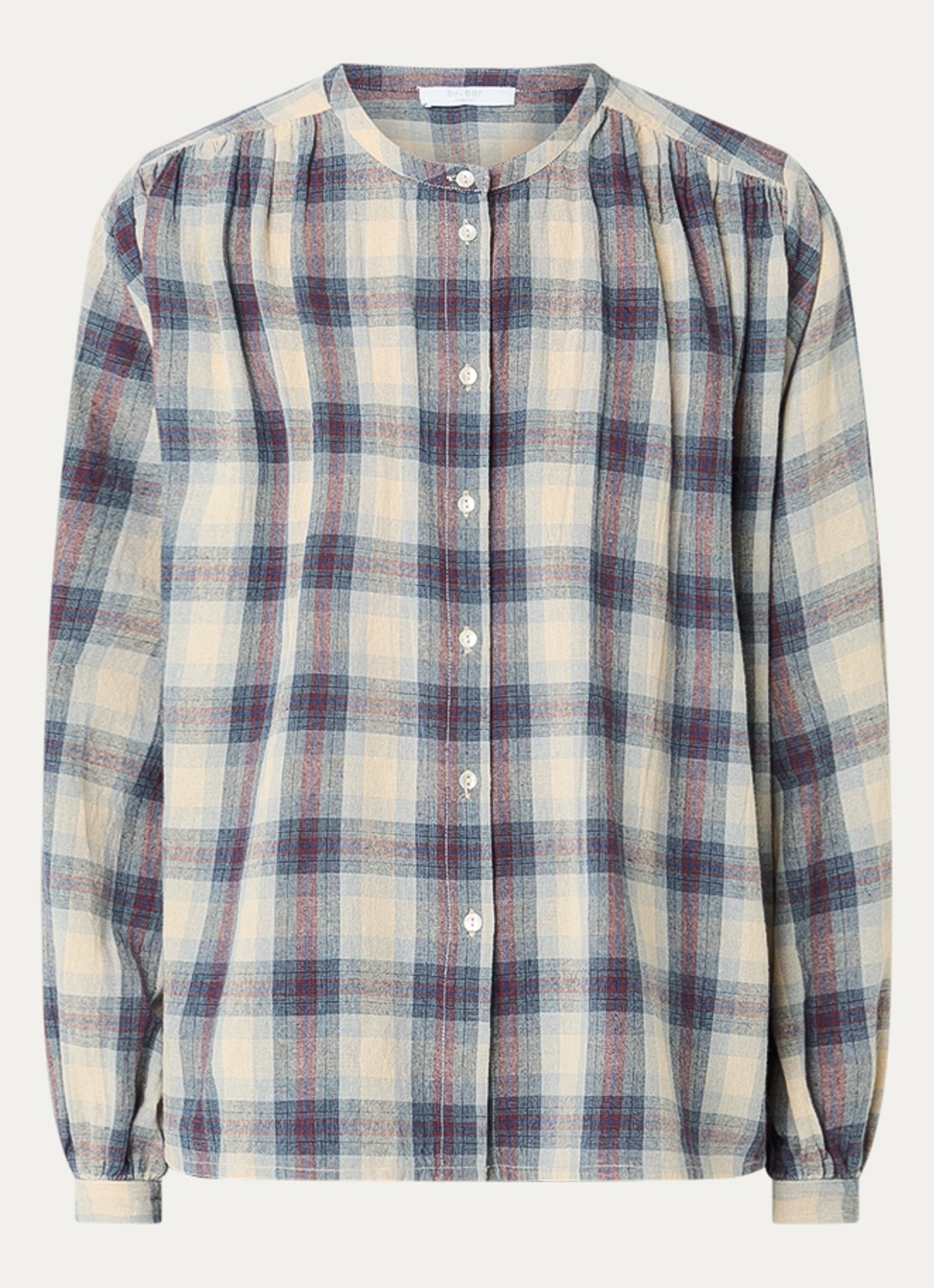 by-bar Nyka blouse met ruitdessin - voorkant donkerblauw