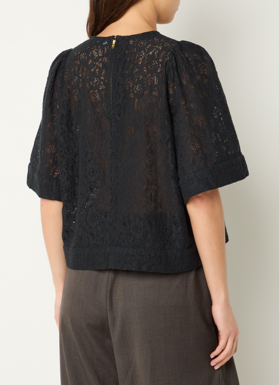by-bar Olivia tuniek met broderie - achterkant zwart