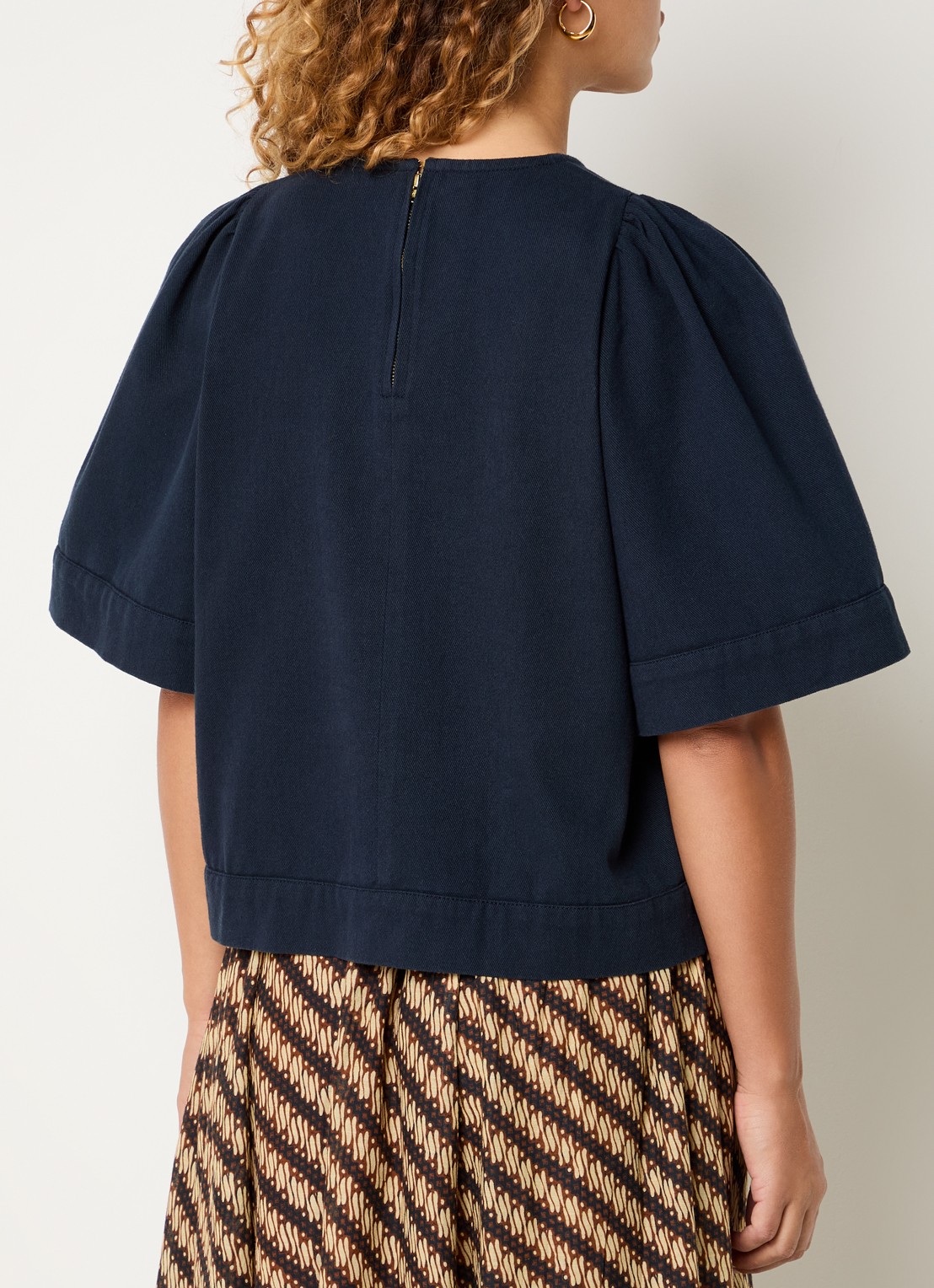 by-bar Olivia tuniek met pofmouw - achterkant 3 indigo