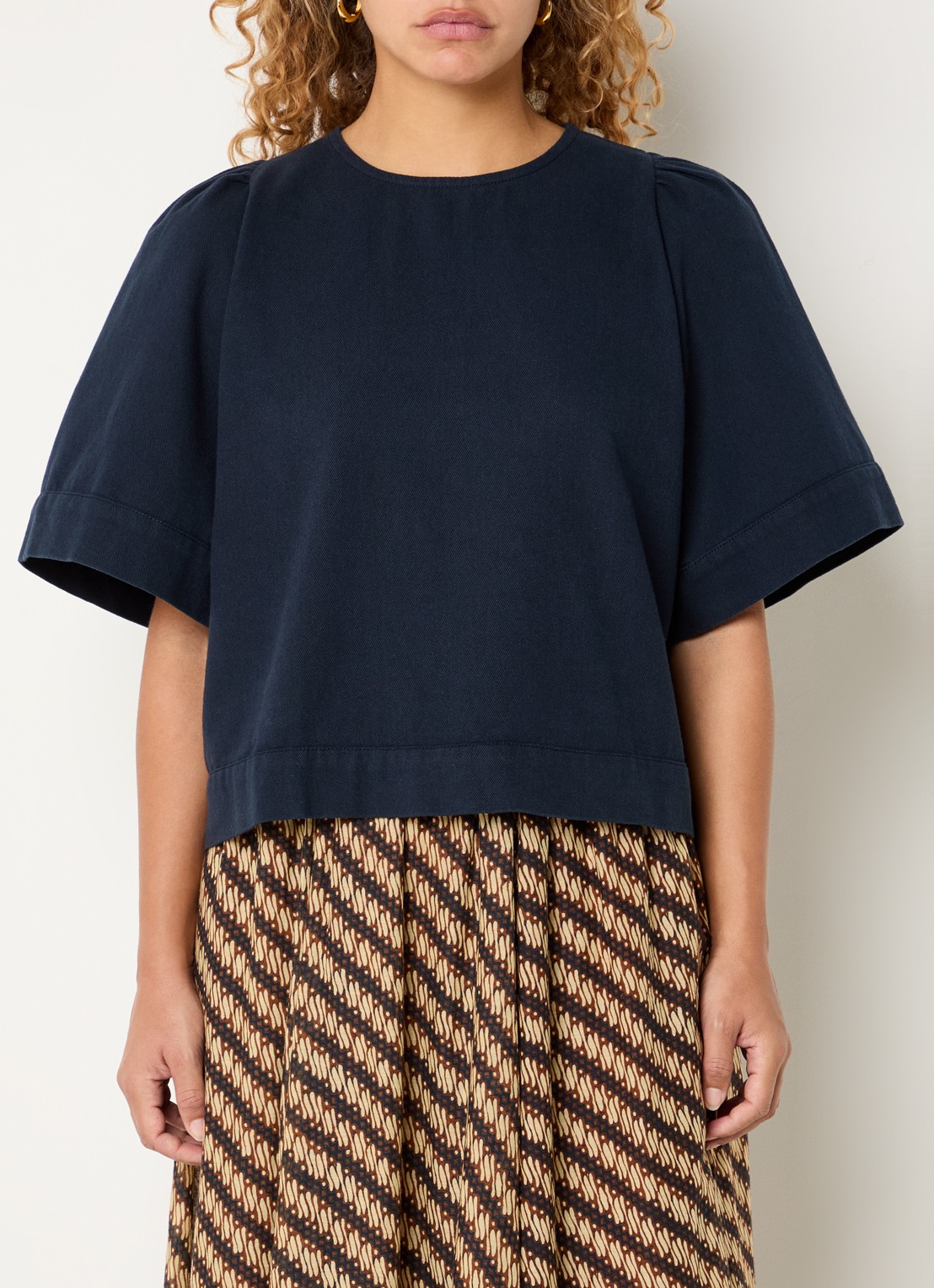 by-bar Olivia tuniek met pofmouw - detail 4 indigo