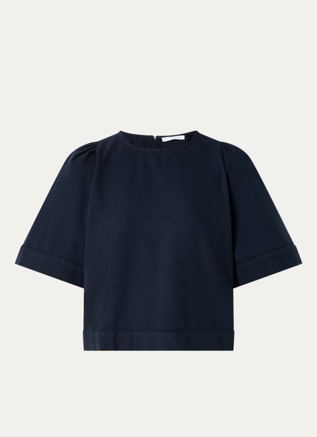 by-bar Olivia tuniek met pofmouw - voorkant indigo
