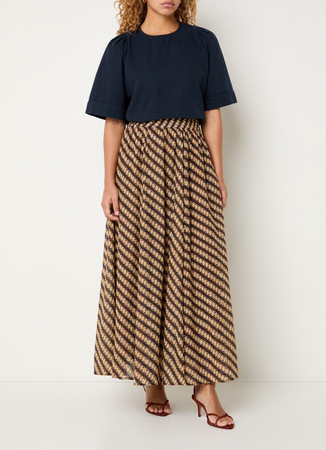 by-bar Olivia tuniek met pofmouw - voorkant 2 indigo
