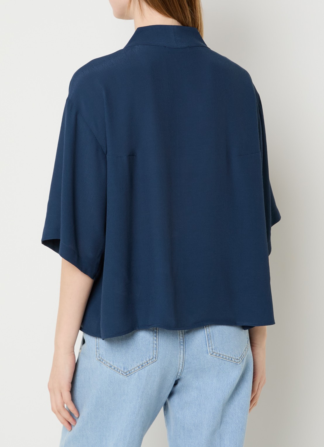 by-bar Owen tuniek met V-hals - achterkant donkerblauw