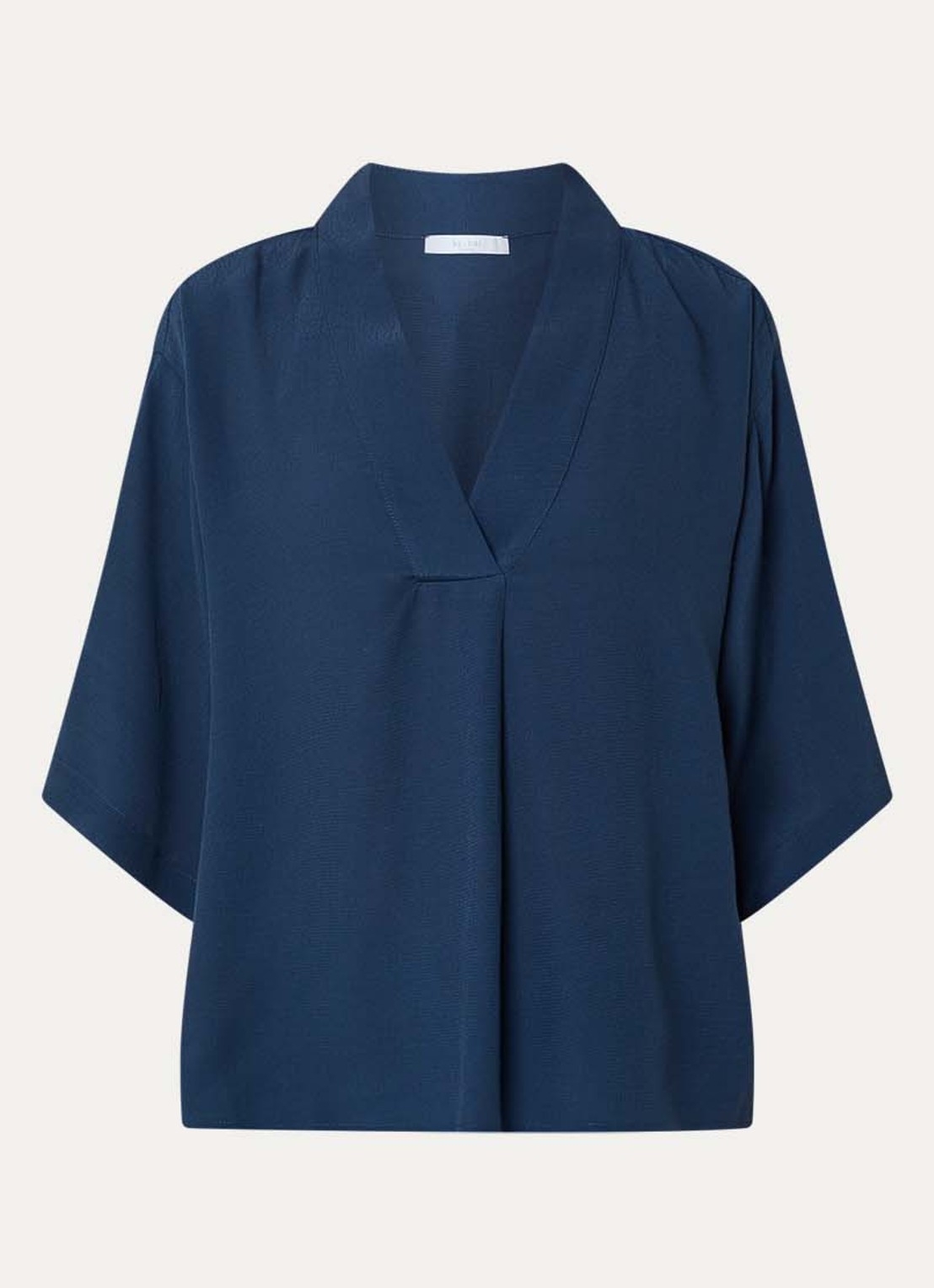 by-bar Owen tuniek met V-hals - voorkant 3 donkerblauw