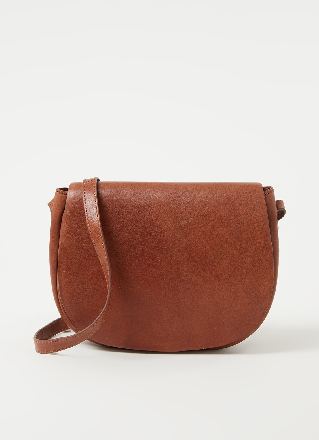 by-bar Paris crossbodytas van leer - voorkant 4 roestbruin
