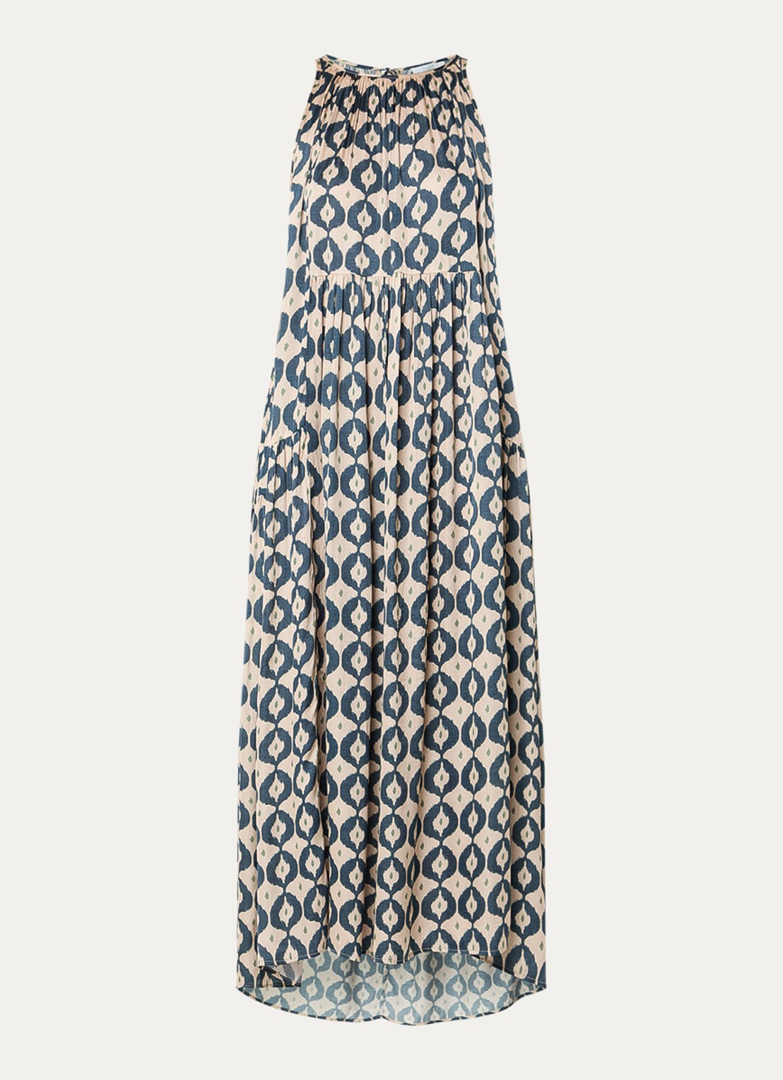 by-bar Peggy maxi jurk met print en steekzakken - voorkant 2 creme