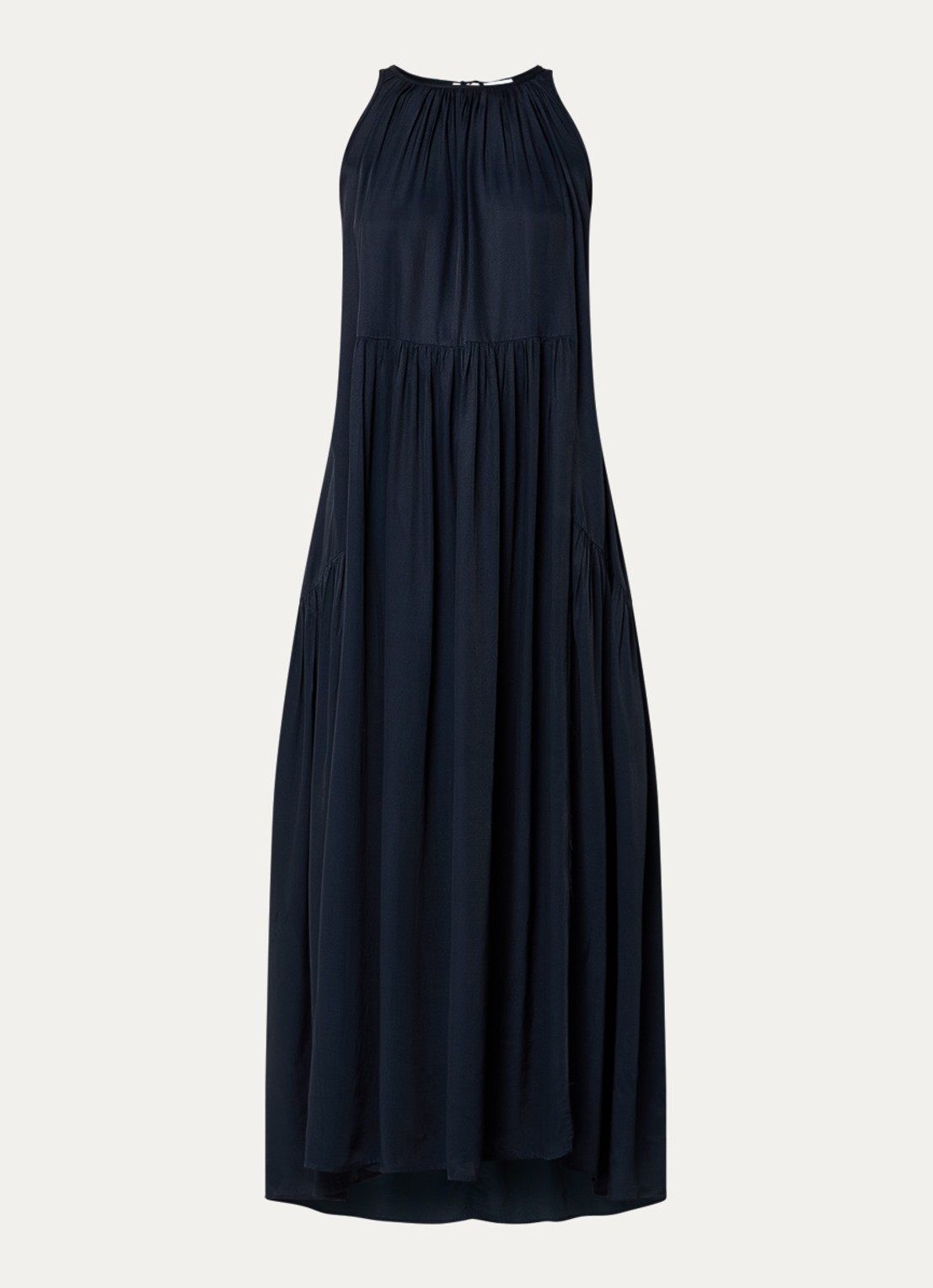 by-bar Peggy maxi jurk met steekzakken - voorkant 3 donkerblauw