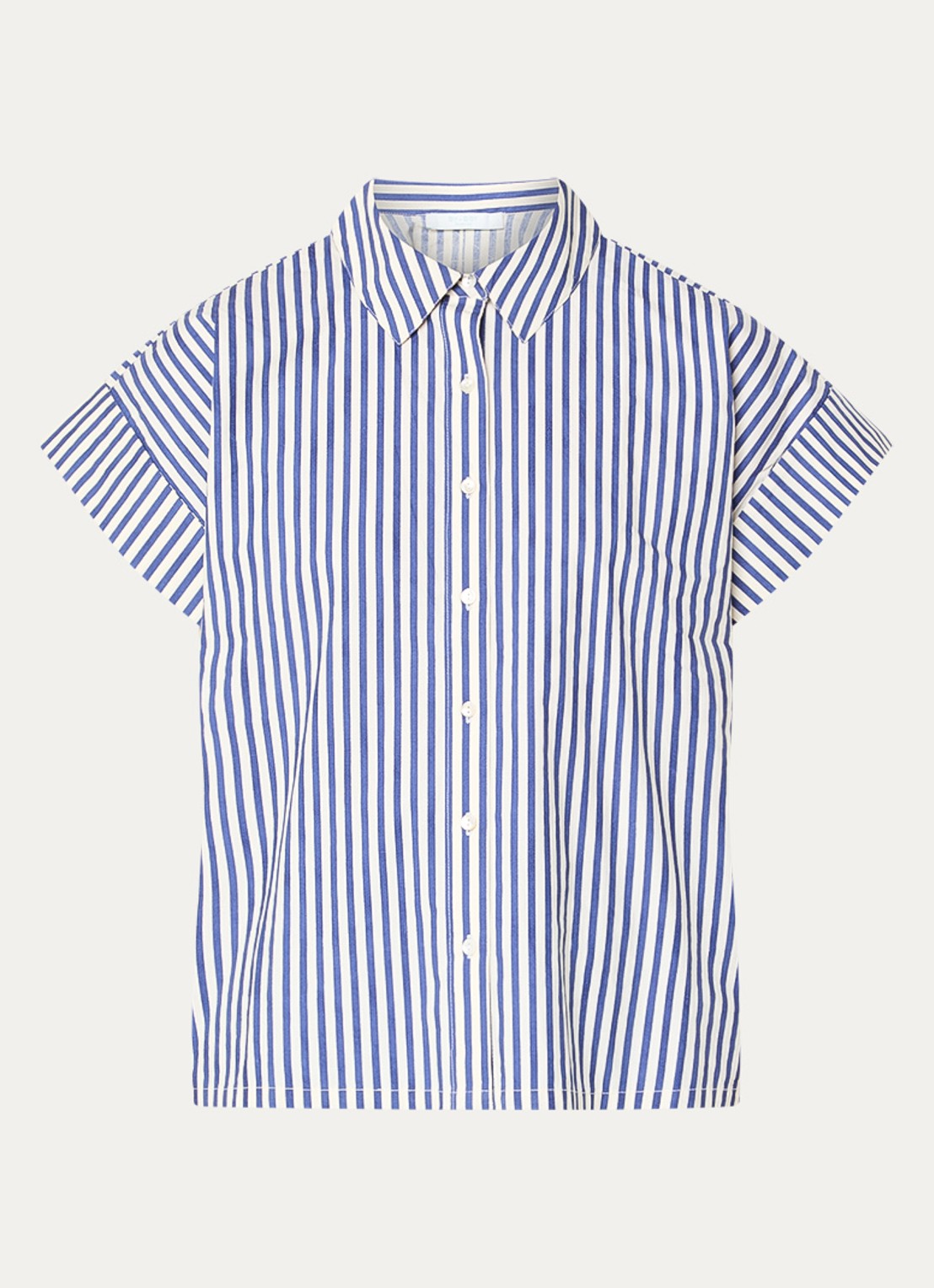 by-bar Pixie blouse met streepprint en vlindermouw - voorkant 3 donkerblauw
