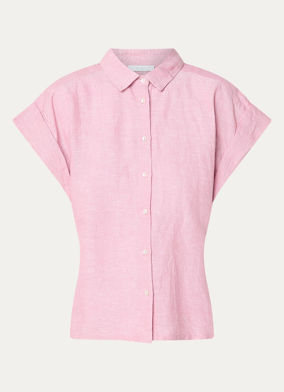 by-bar Pixie blouse van linnen - voorkant roze