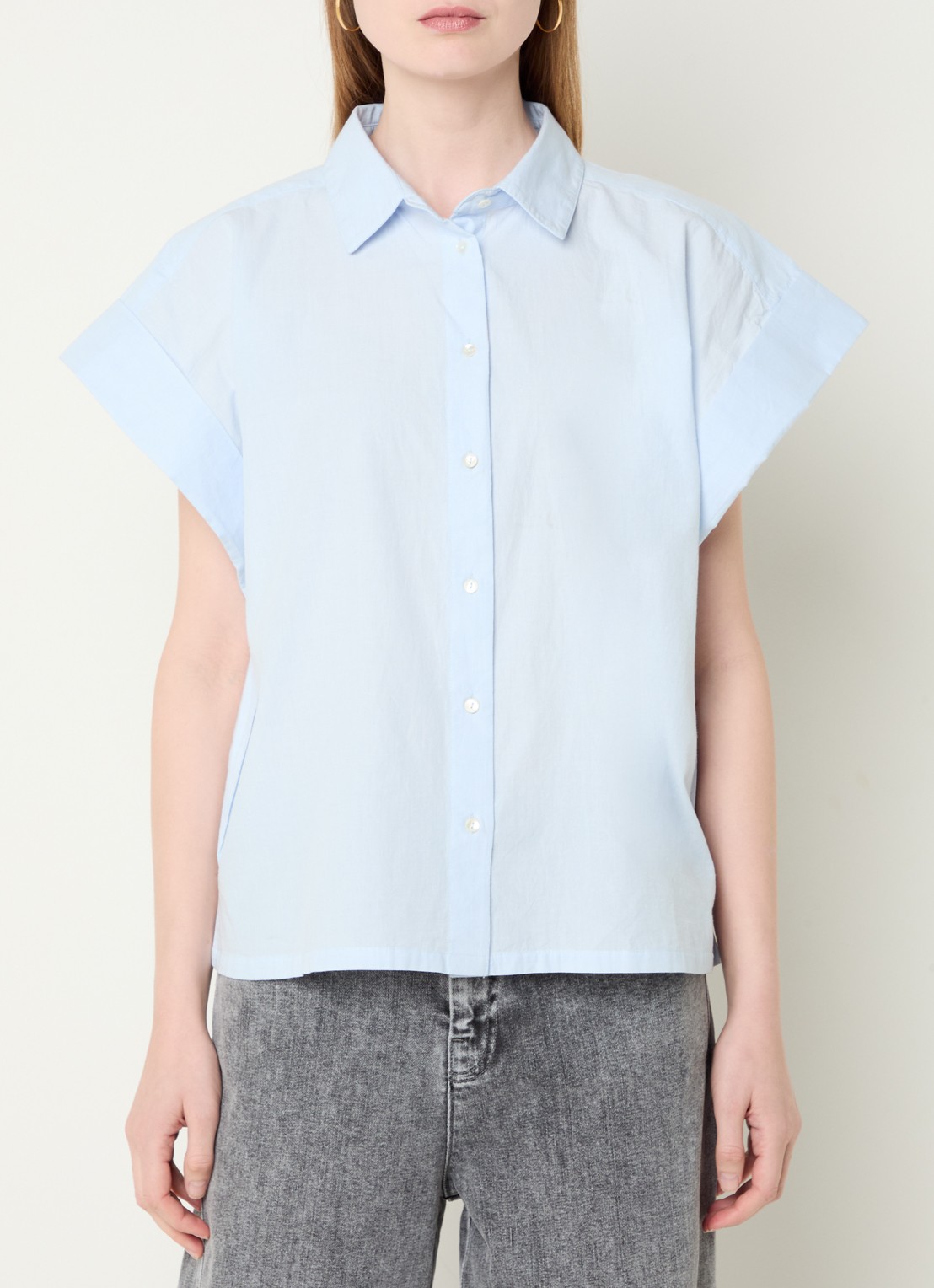 by-bar Pixy blouse met kraag - detail 4 lichtblauw