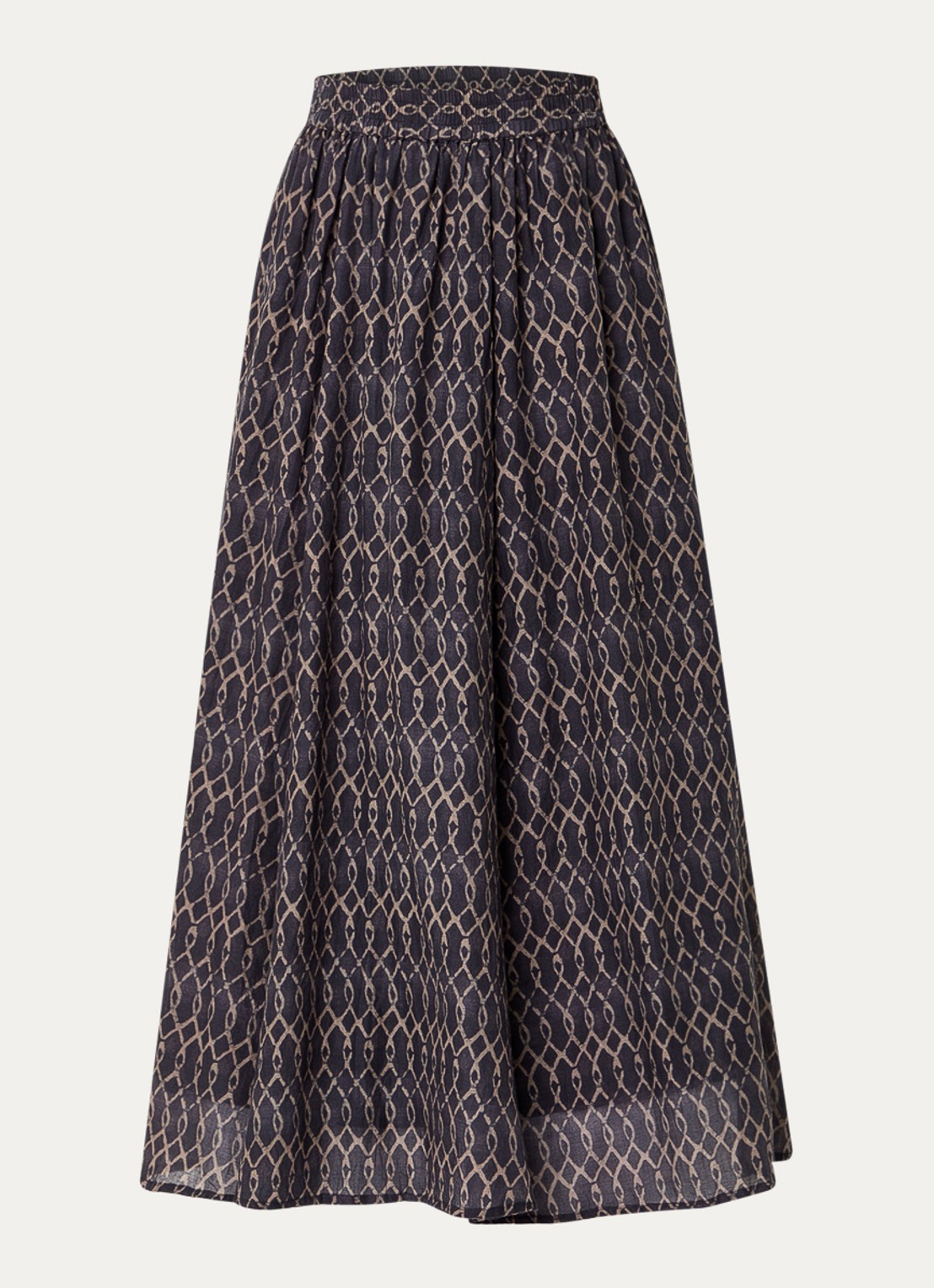 by-bar Ruby midi rok met print - voorkant 3 antraciet