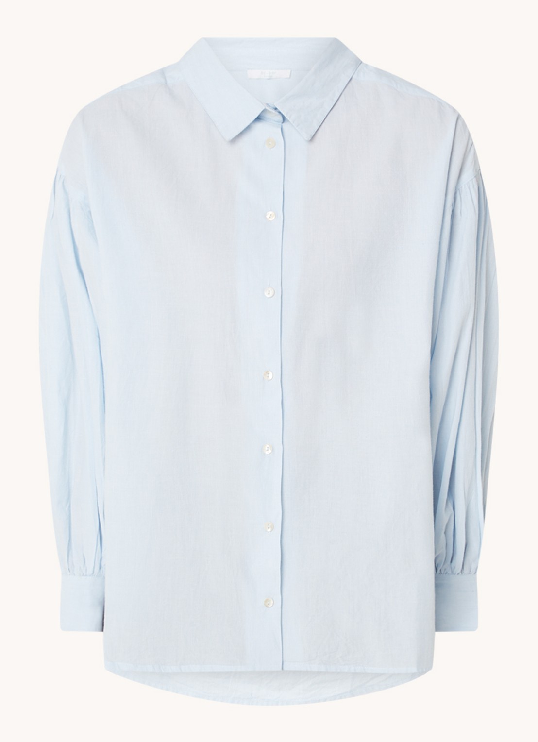 by-bar Sarah oversized blouse met pofmouw - voorkant lichtblauw