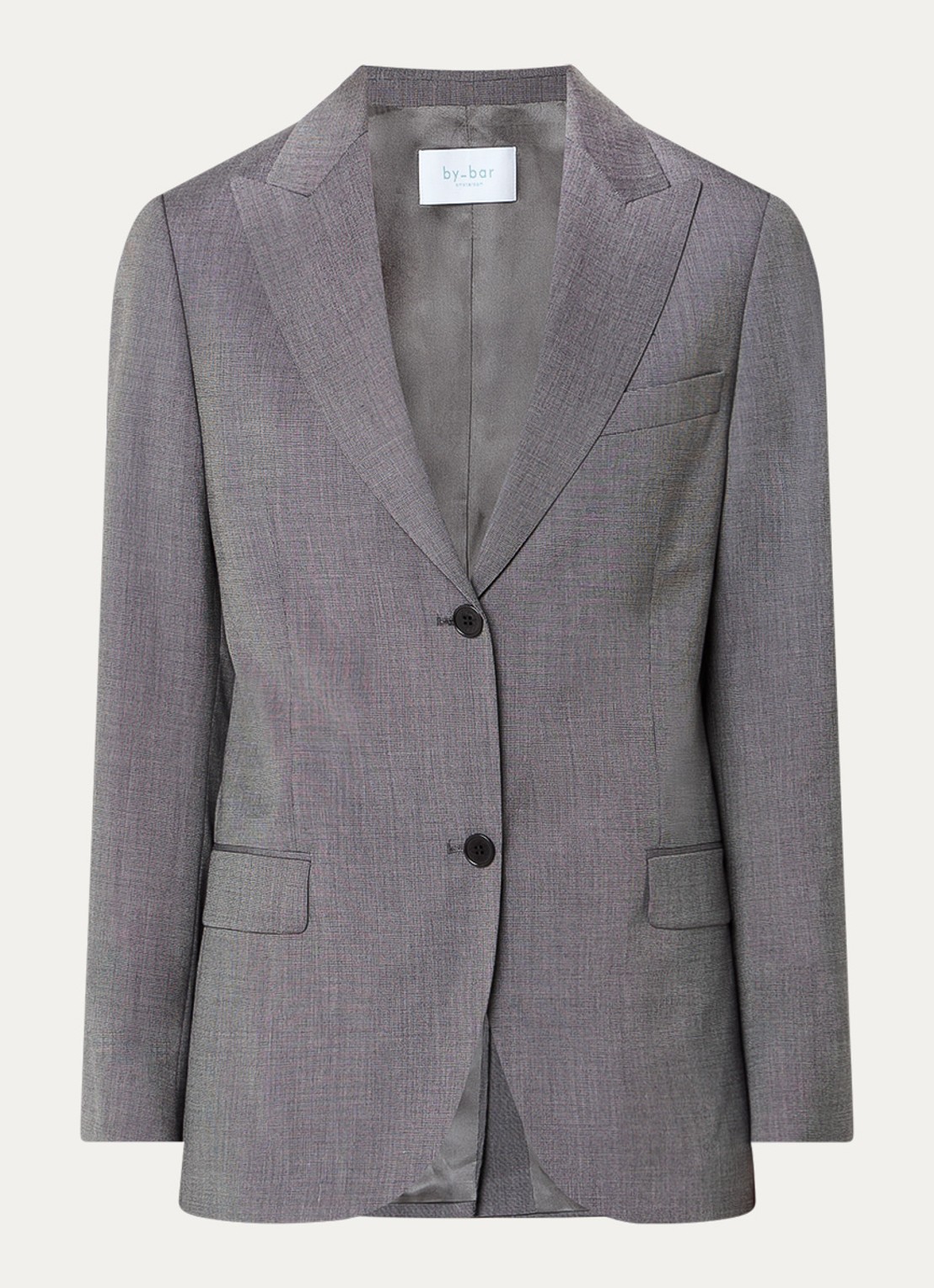 by-bar Sef blazer met klepzakken - voorkant 2 middengrijs