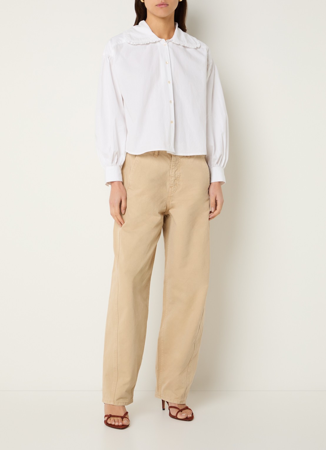 by-bar Semmy blouse met ruches - voorkant 2 wit