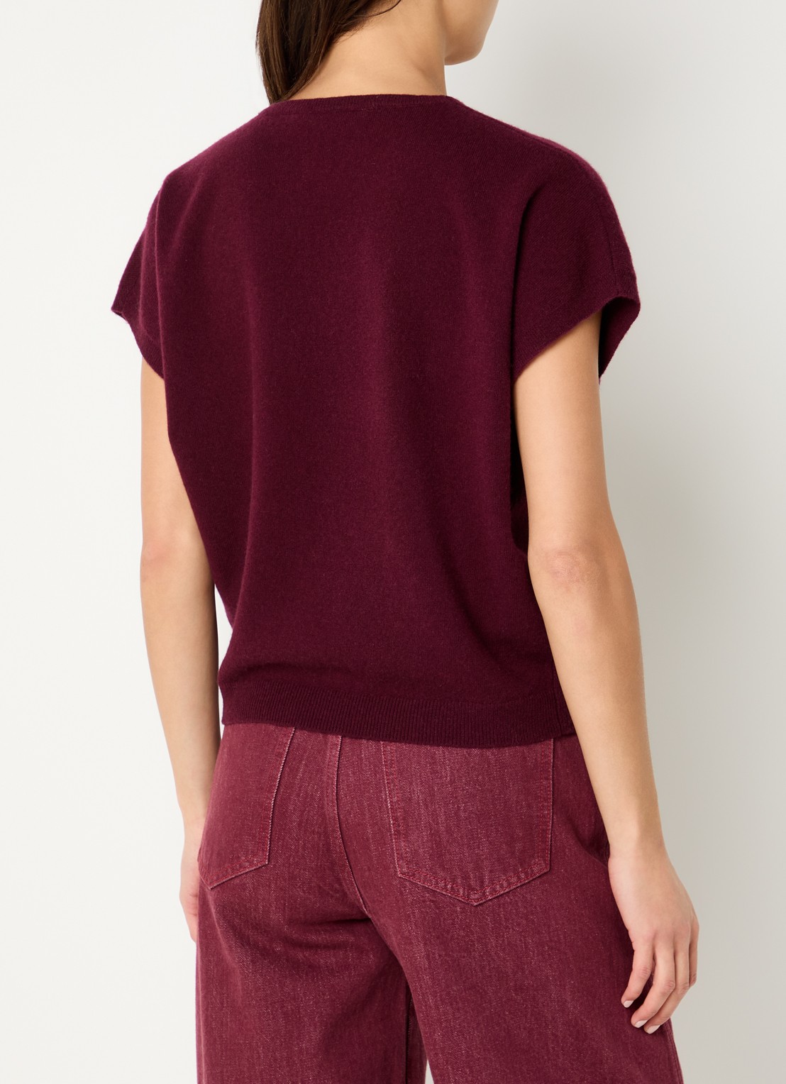 by-bar Sil fijngebreide pullover van merino wol - achterkant 4 bordeauxrood