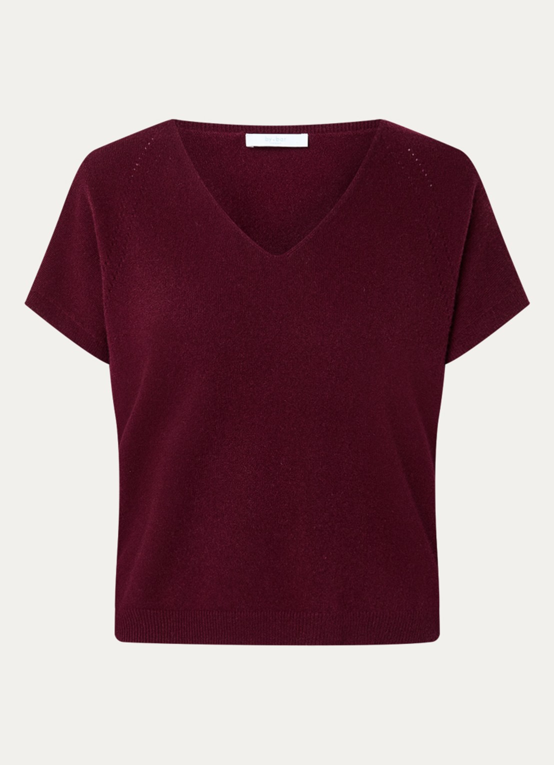 by-bar Sil fijngebreide pullover van merino wol - voorkant 2 bordeauxrood