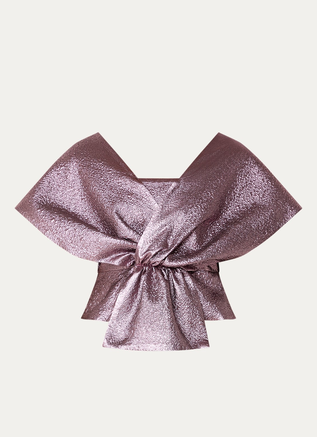 by-bar Simone top met metallic finish - voorkant roze