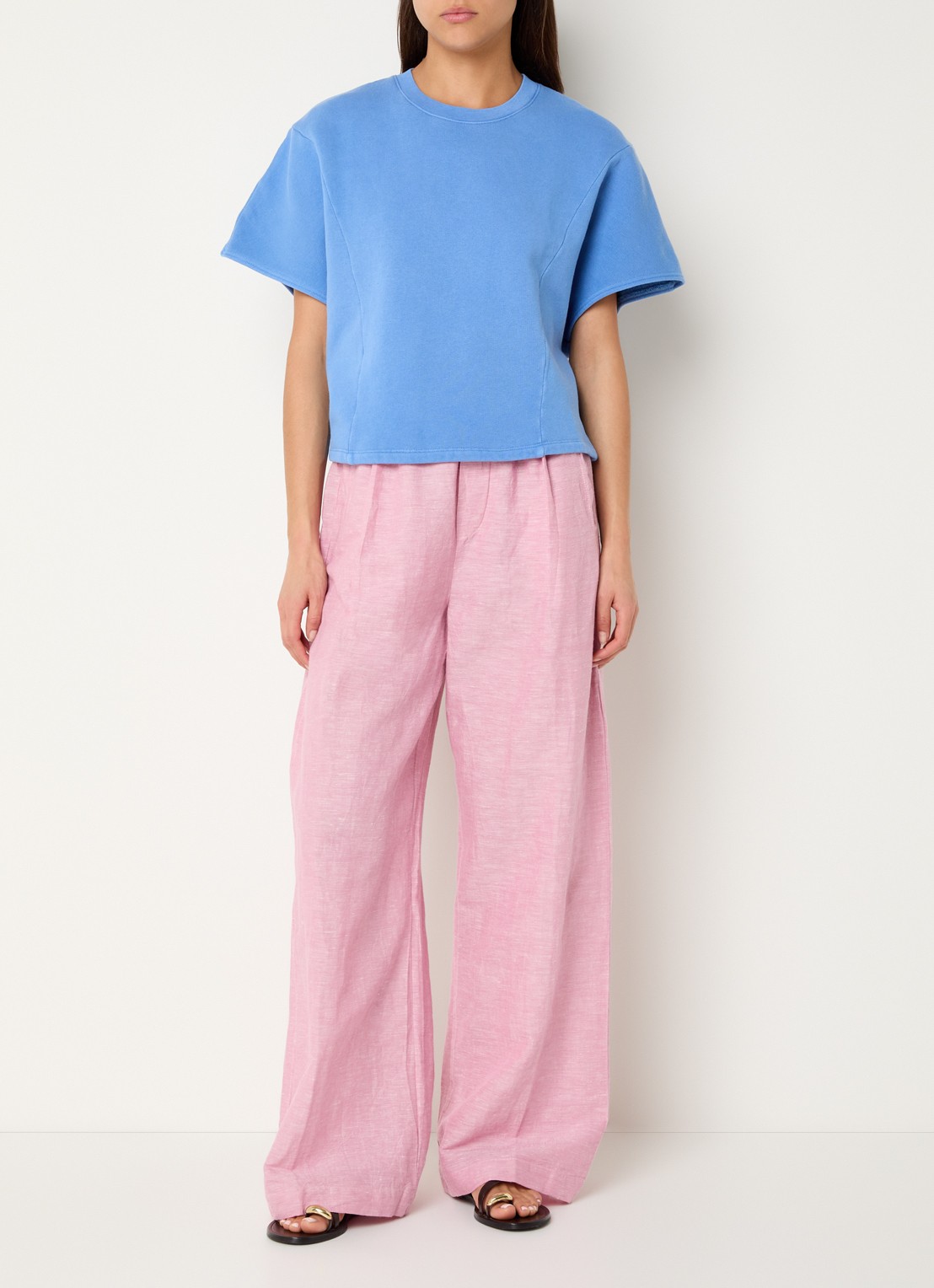 by-bar Suki top met ronde hals - voorkant 2 blauw