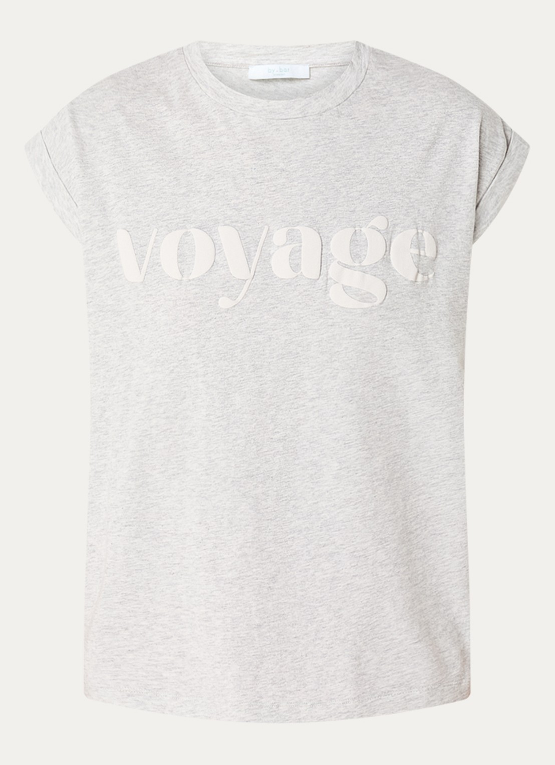 by-bar Tobi T-shirt met print  - voorkant 2 grijs
