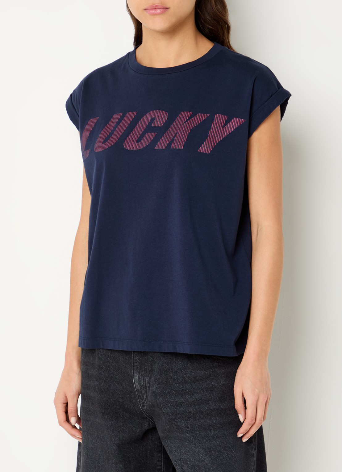 by-bar Tobi T-shirt met print - detail 2 donkerblauw