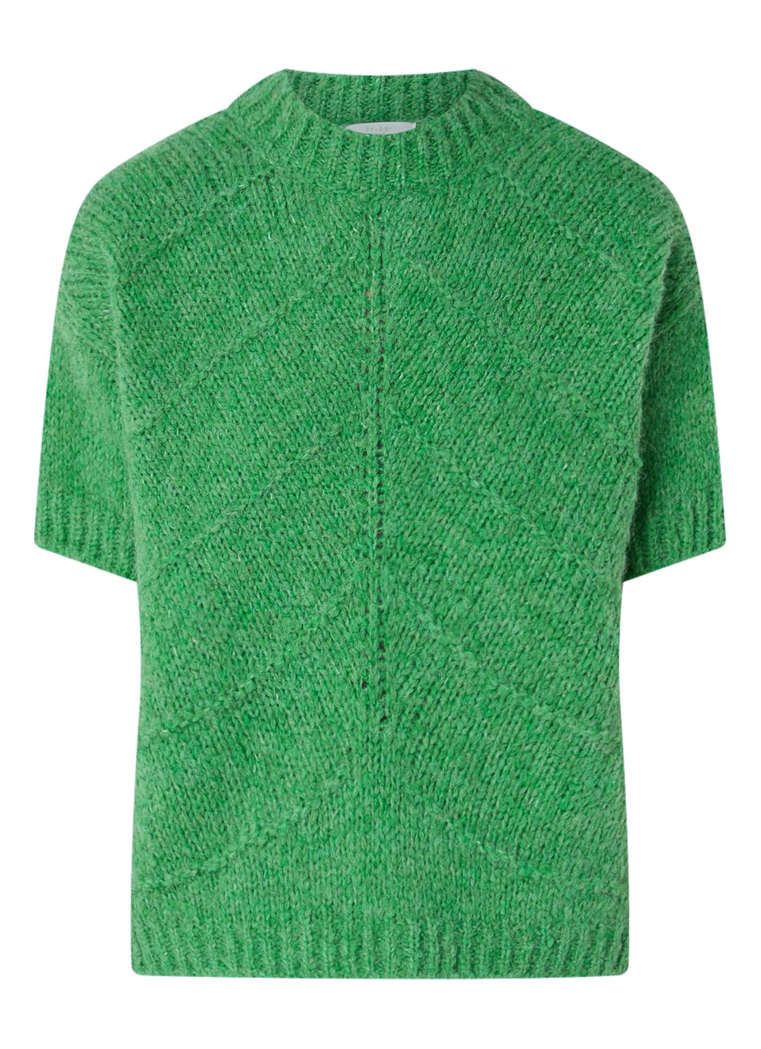 by-bar Vic grofgebreide trui  - voorkant groen