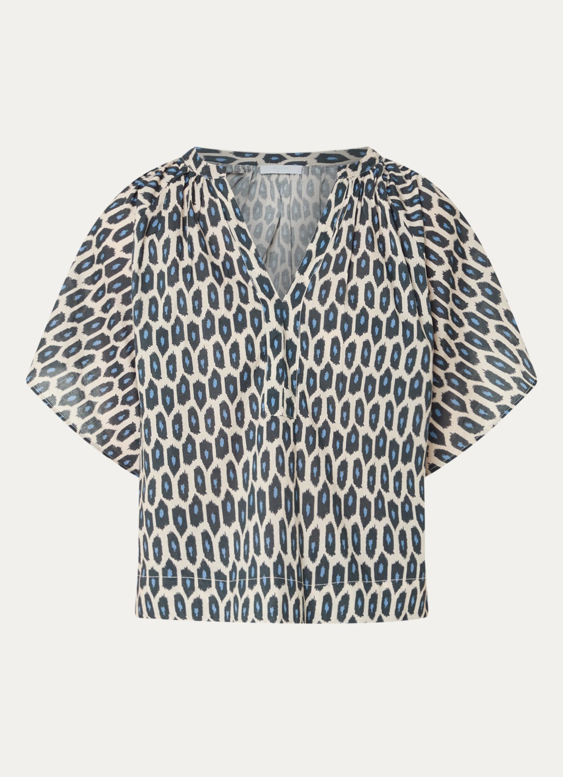 by-bar Vina tuniek met print - voorkant 3 donkerbeige