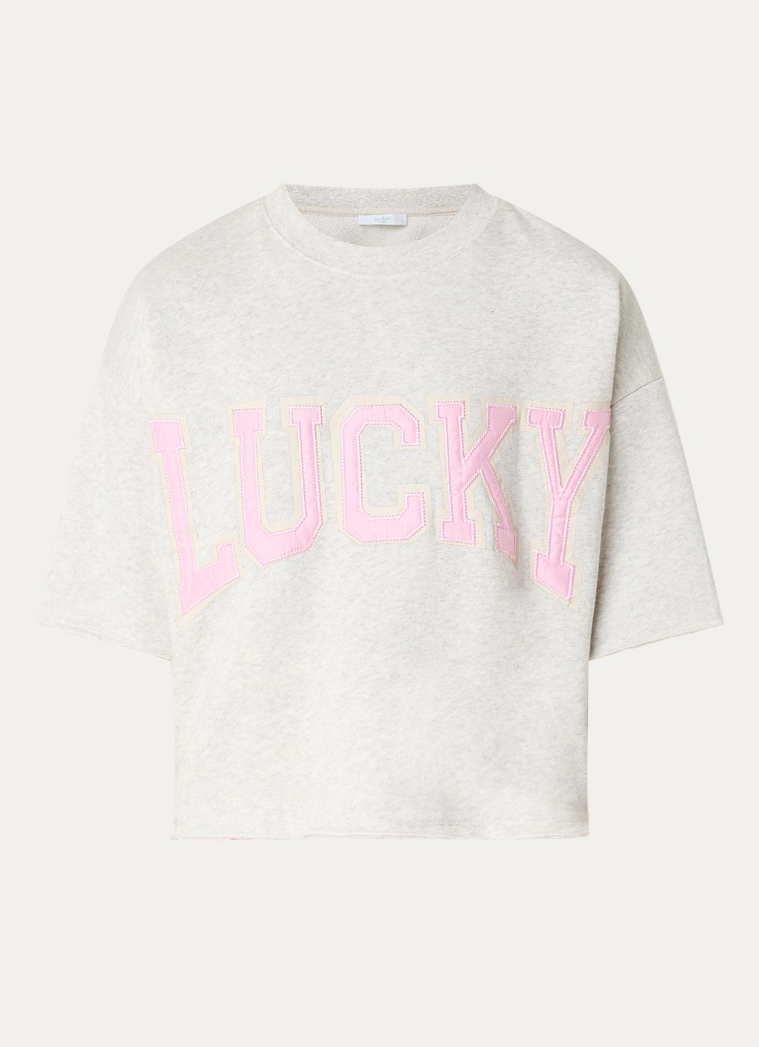by-bar Willow T-shirt met borduring - voorkant grijsmele