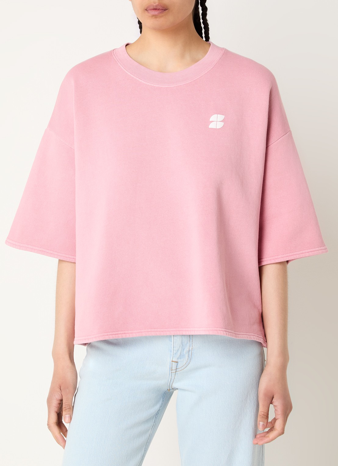 by-bar Willow top met logo- en backprint - achterkant 4 lichtroze
