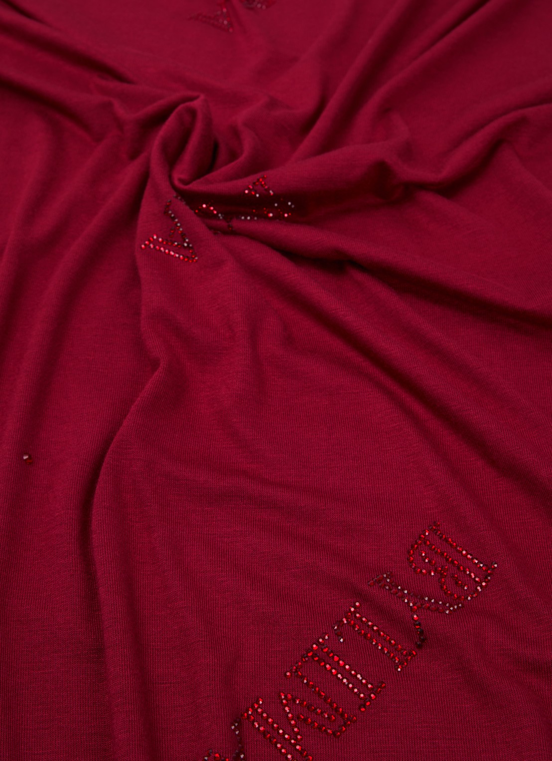 BYLIMA Chiffre sjaal met strass 175 x 70 cm - detail 2 bordeauxrood