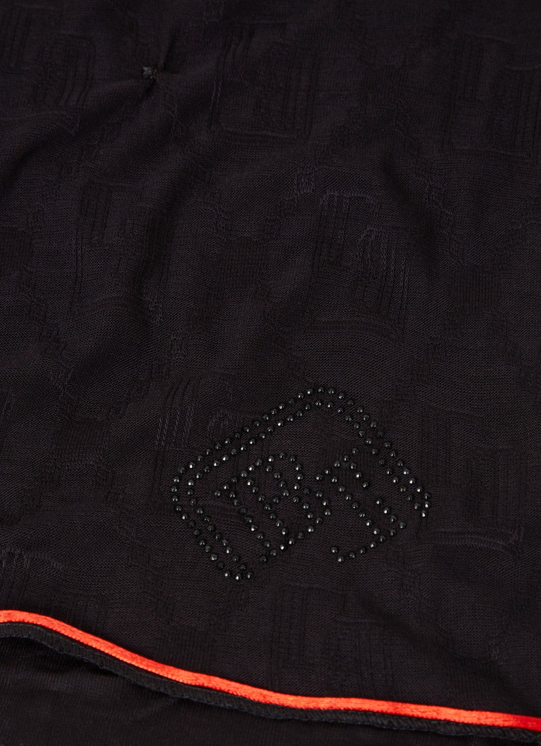 BYLIMA Enchante sjaal met logoprint en strass 190 x 75 cm - detail 4 zwart