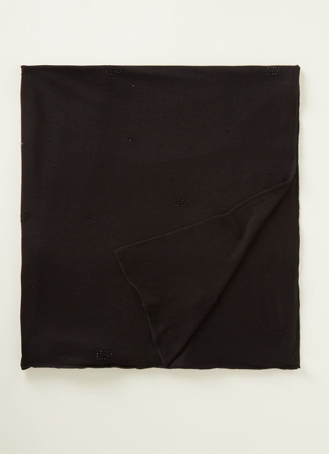 BYLIMA Initials sjaal met strass 190 x 60 cm - voorkant black / zwart