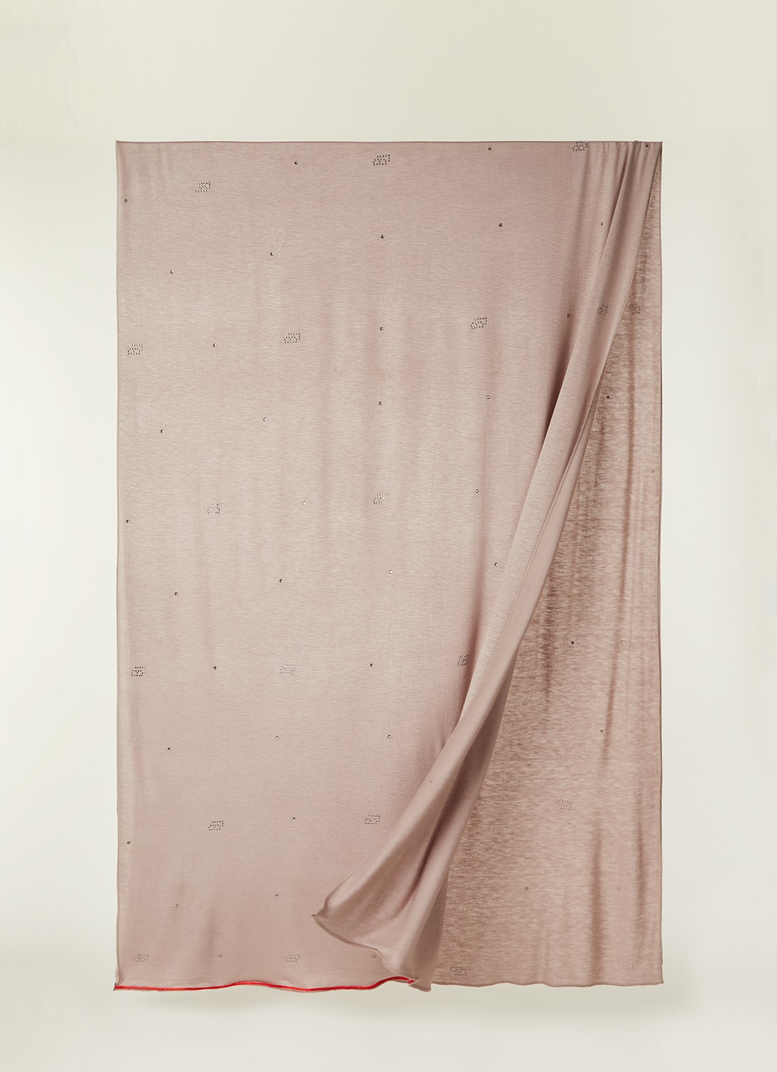 BYLIMA Initials sjaal met strass 190 x 60 cm - detail sand / zand