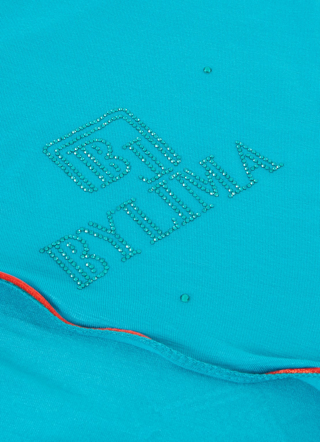 BYLIMA Monostamp sjaal met logo 180 x 75 cm - detail 3 turquoise