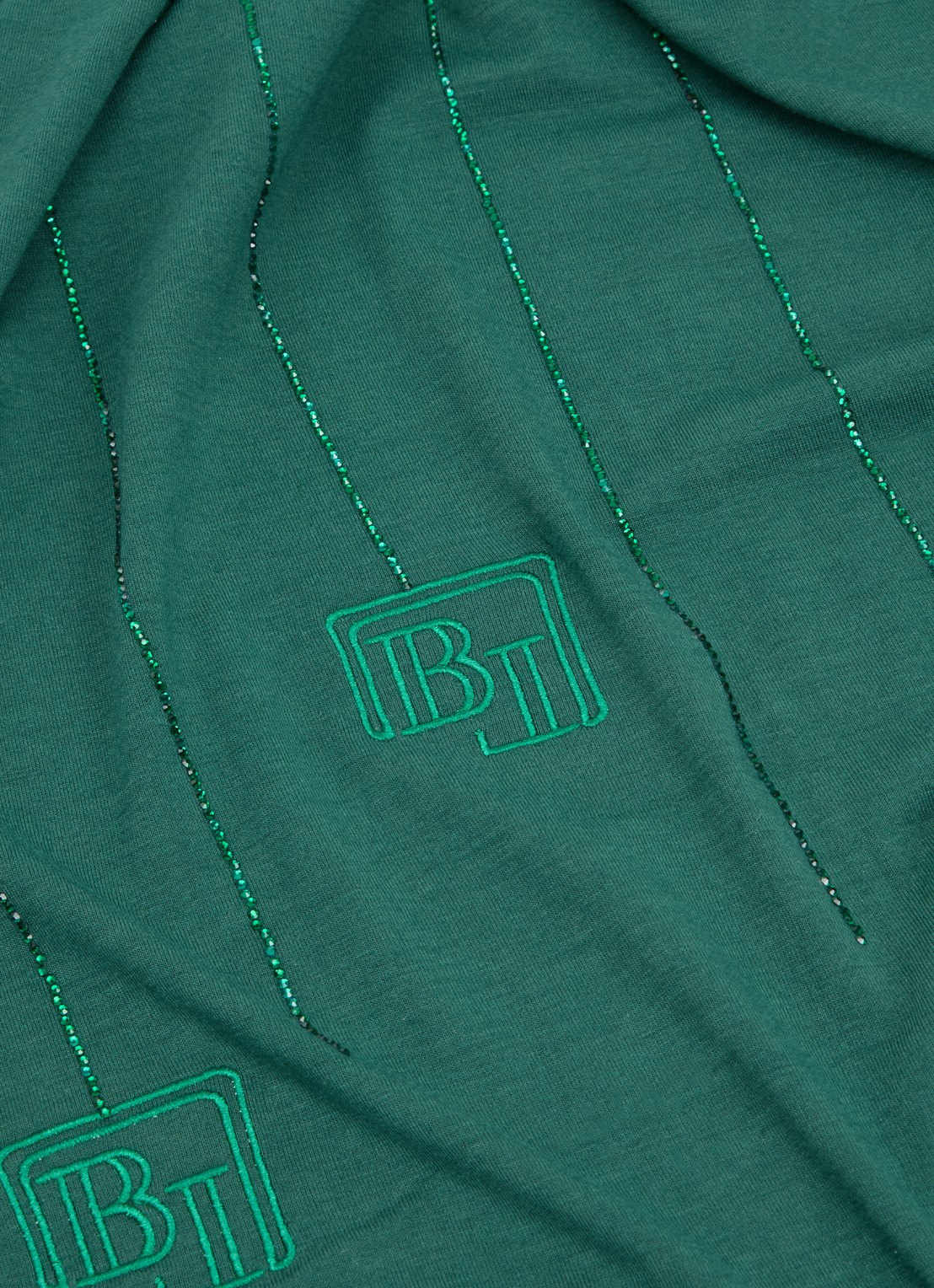 BYLIMA Ricamo sjaal met  logoborduring en strass 75 x 200 cm - detail 3 groen