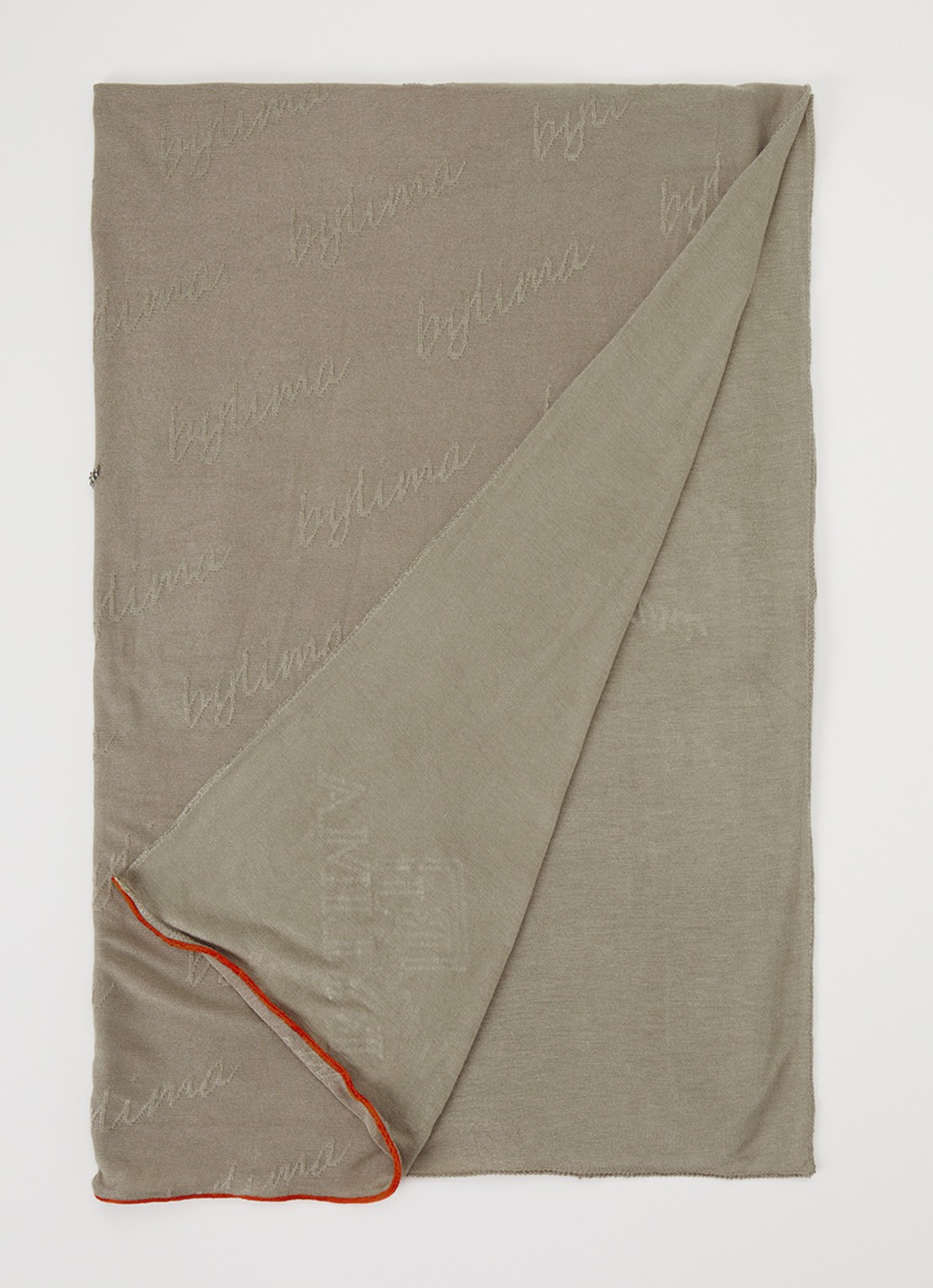 BYLIMA Signature sjaal 200 x 75 cm - voorkant khaki