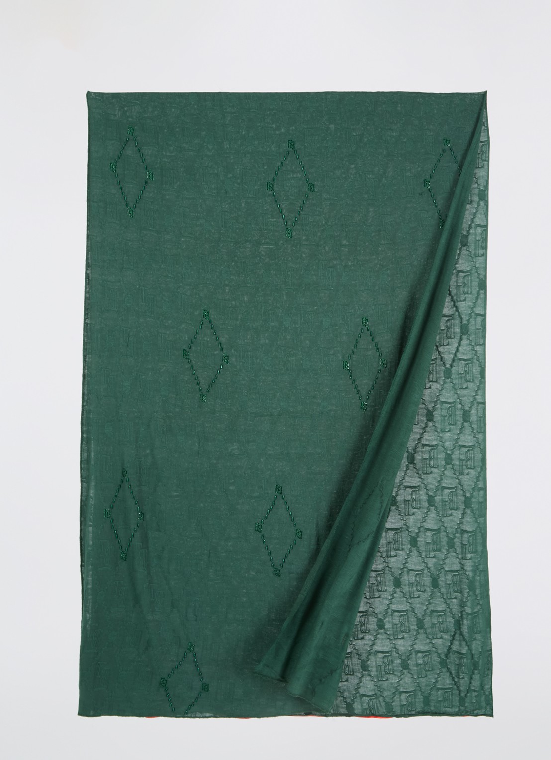 BYLIMA Sjaal met kralendecoratie 200 x 75 cm - detail 3 groen