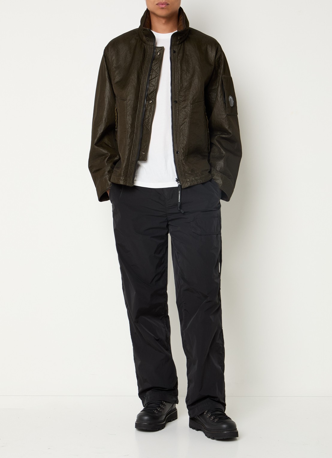 C.P. Company Bi-Face reversible jack met steekzakken - voorkant 4 groen