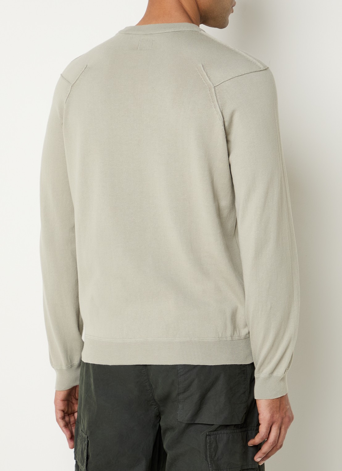 C.P. Company Fijngebreide pullover met ronde hals - achterkant lindegroen