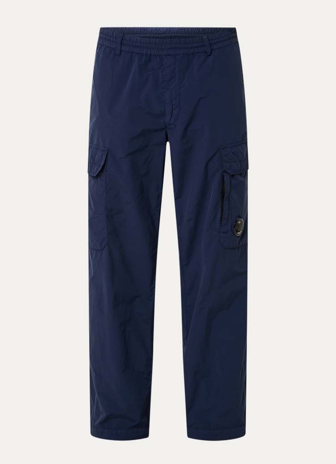 C.P. Company Flatt straight fit cargobroek met steekzakken - voorkant donkerblauw
