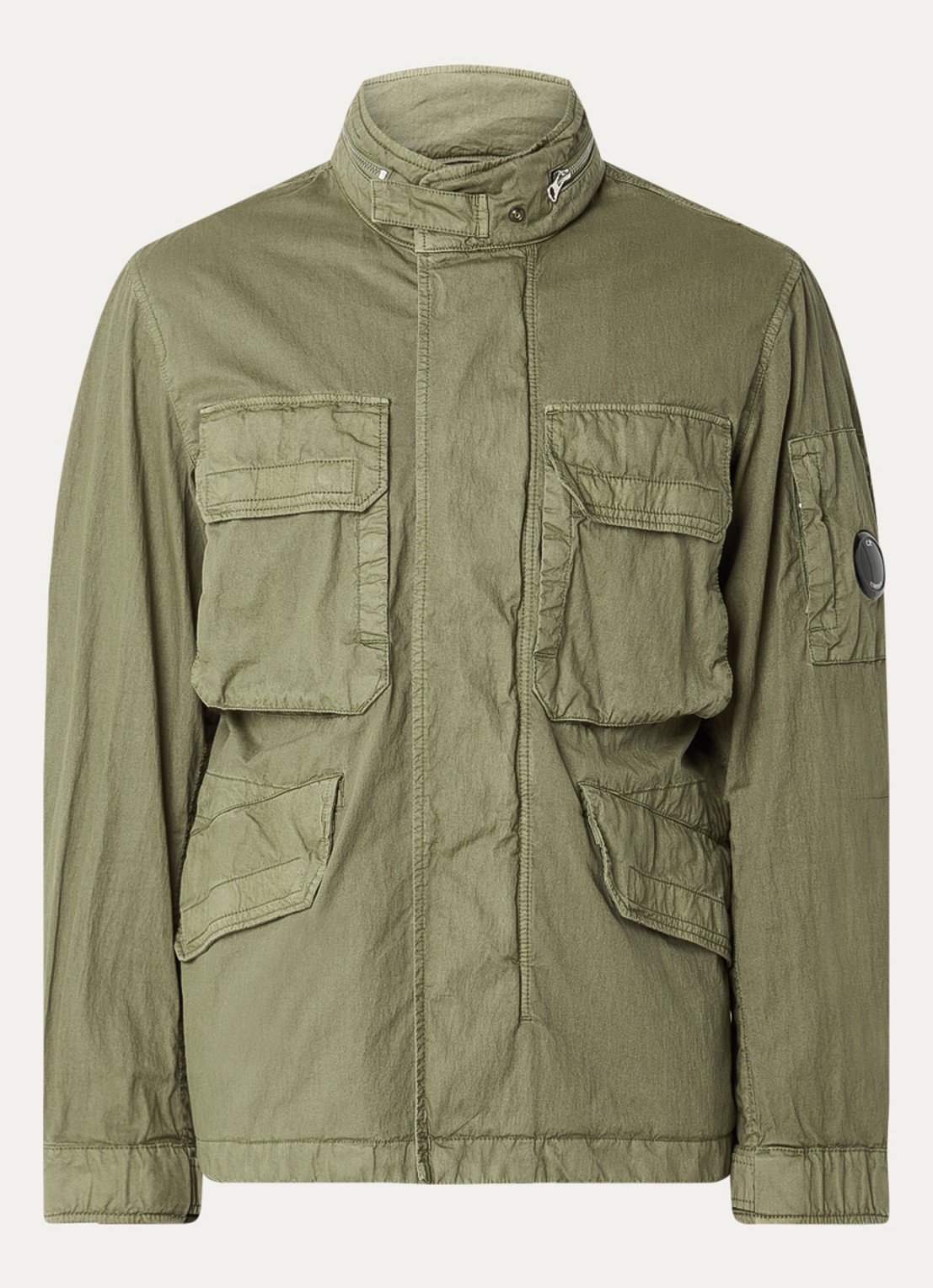 C.P. Company Jack met opgestikte zakken en logo - voorkant 3 khaki