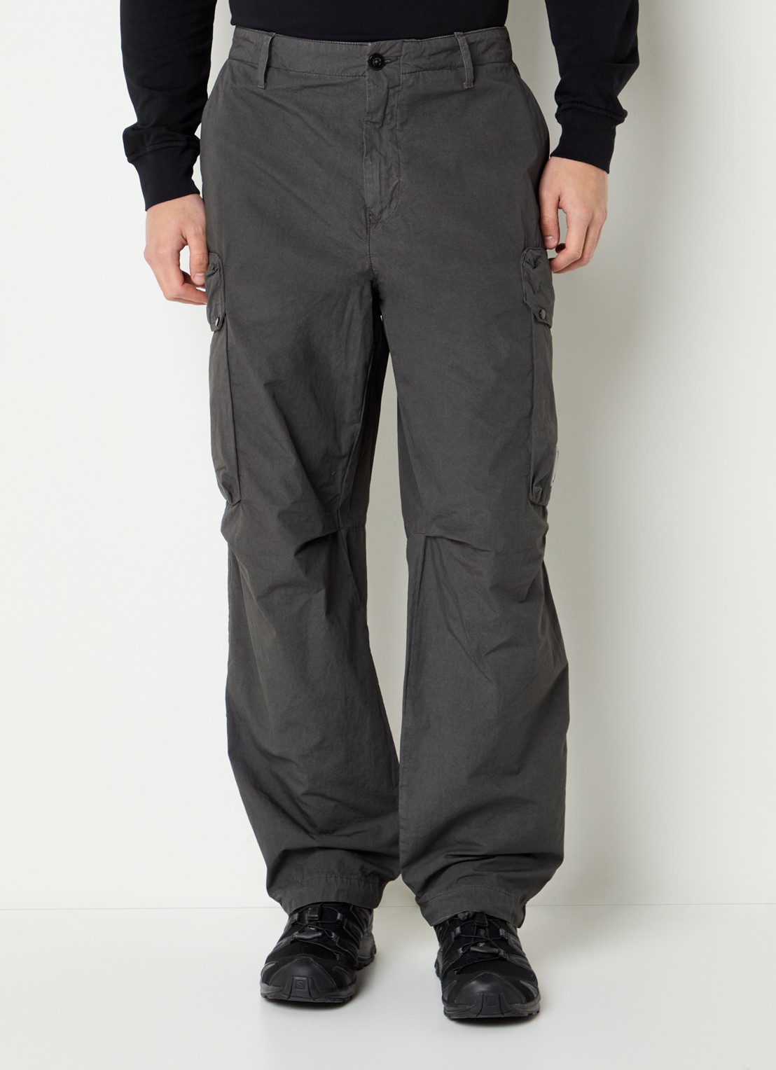 C.P. Company Loose fit cargobroek met klepzakken - detail 2 donkergrijs