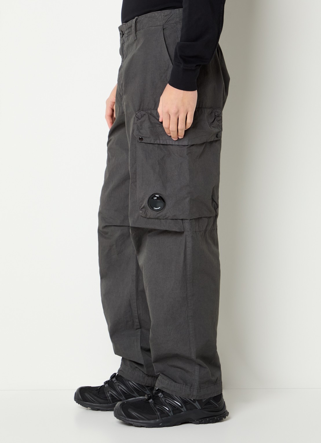 C.P. Company Loose fit cargobroek met klepzakken - detail 3 donkergrijs