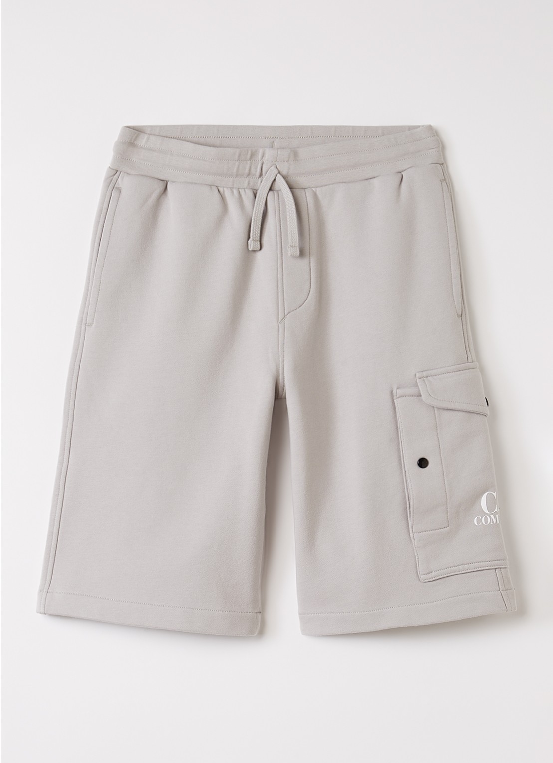 C.P. Company Loose fit korte joggingbroek met klepzak - voorkant 2 grijs